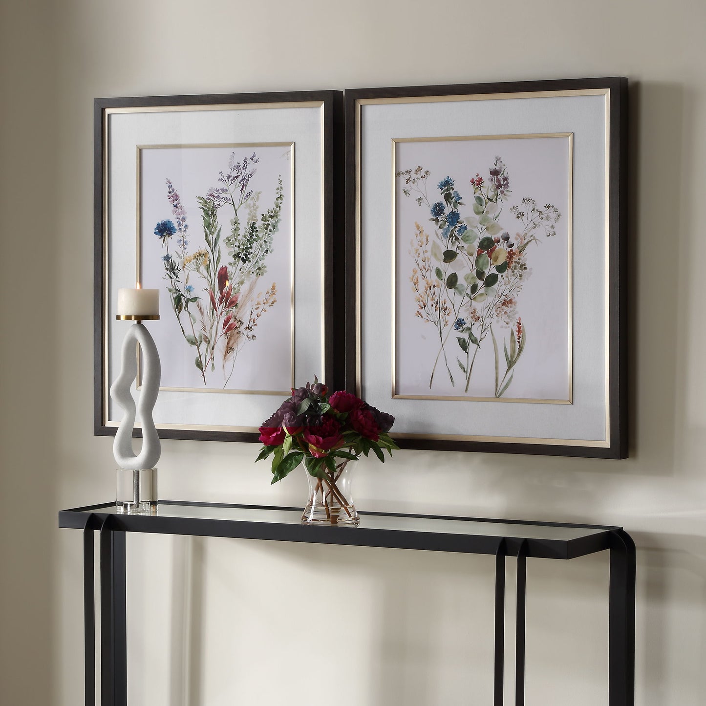 Delicate Flowers - Framed Prints (Set of 2)