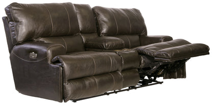 Wembley - Power Headrest With Lumbar Lay Flat Reclining Console Loveseat