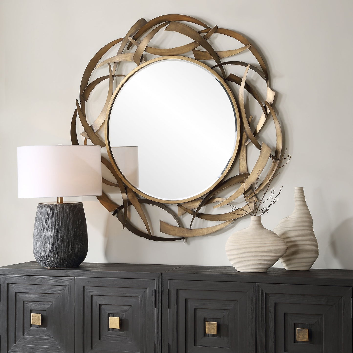 Cutting Edge - Bronze Round Mirror