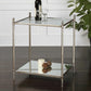 Gannon - Mirrored Glass End Table - Pearl Silver