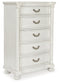 Montelaine - Antique White - Five Drawer Chest