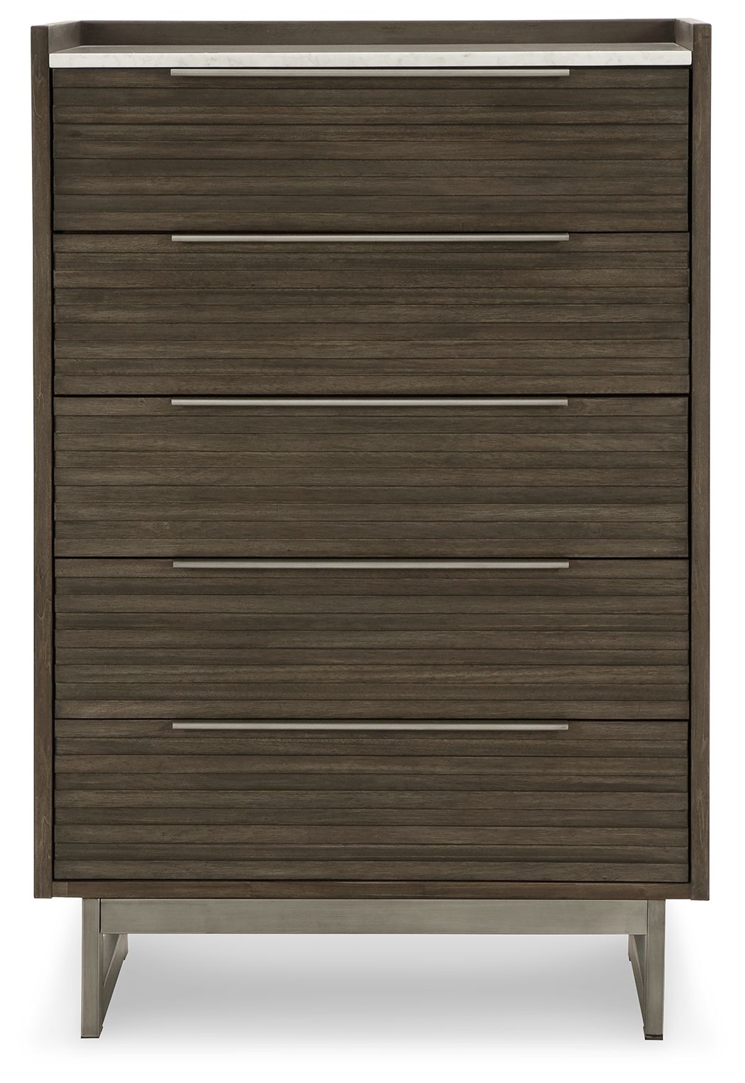 Arkenton - Grayish Brown / White - Five Drawer Chest