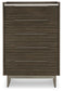 Arkenton - Grayish Brown / White - Five Drawer Chest