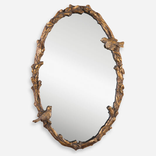 Paza - Oval Vine Gold Mirror