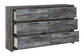 Baystorm - Gray - Six Smooth Drawer Dresser