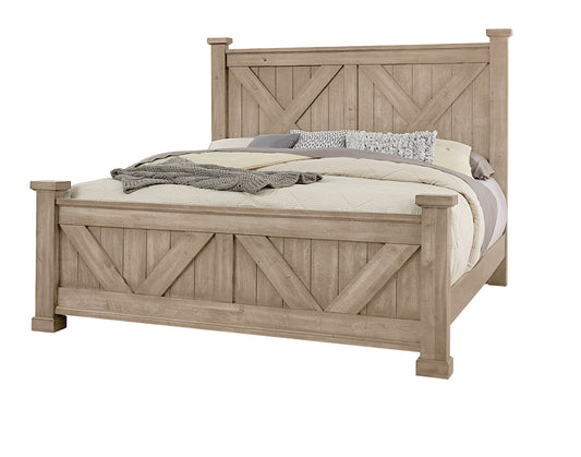 Cool Rustic - Queen X Bed With X footboard - Clear Maple