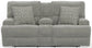 Renaldo - Power Console Loveseat With Zero Gravity Recline - Stone