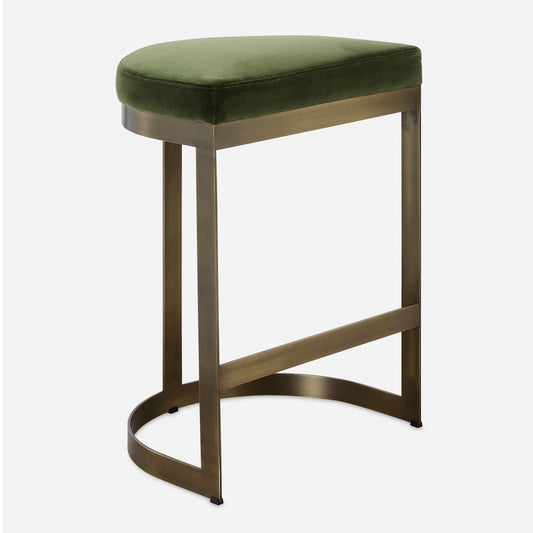 Ivanna - Brass Counter Stool - Moss