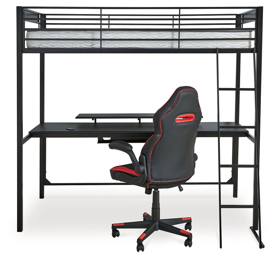 Broshard - Black - Twin Loft Bed With Desk