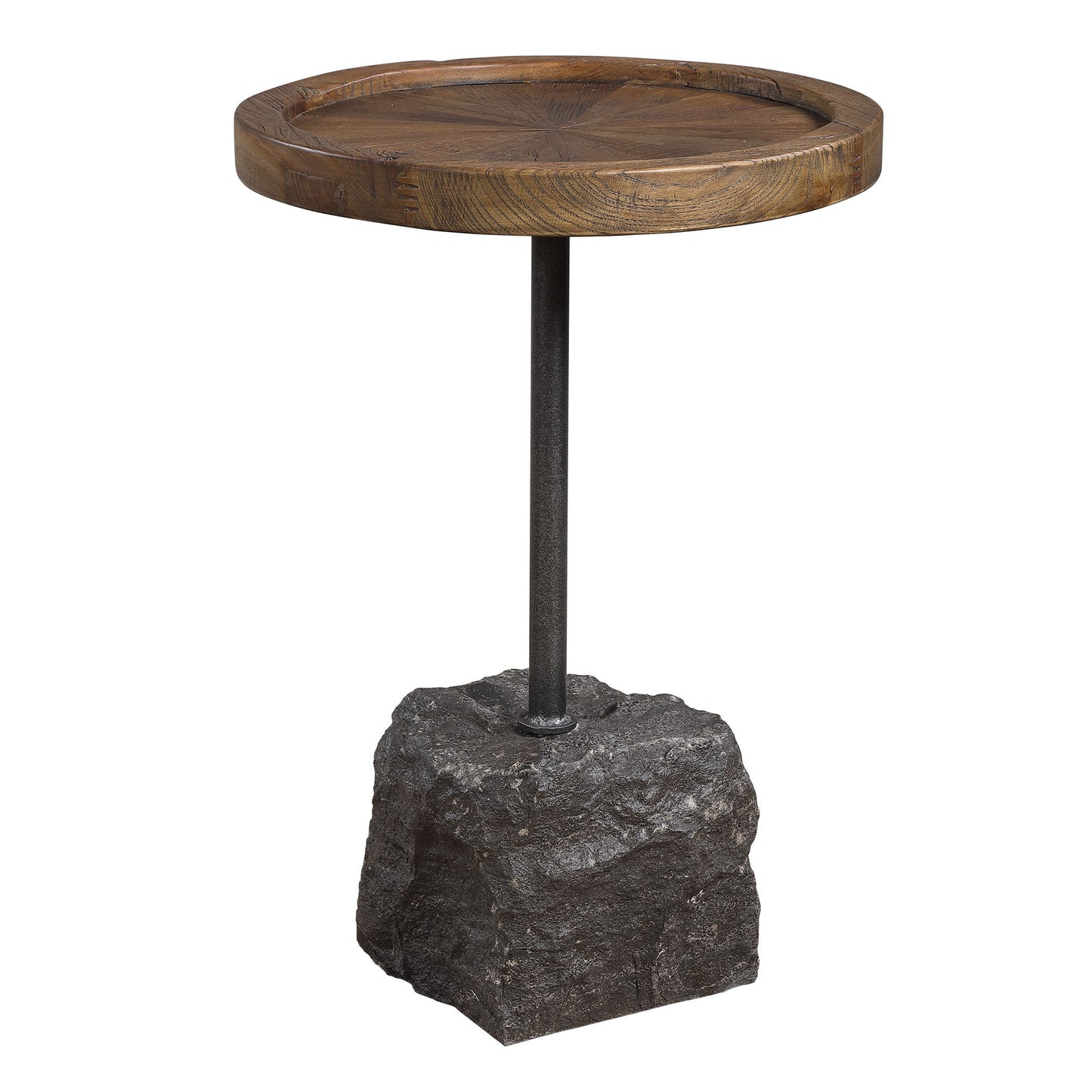 Horton - Rustic Accent Table - Light Brown & Dark Gray