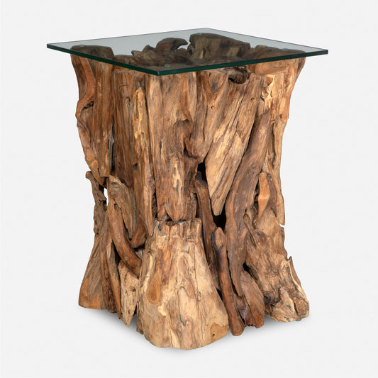 Rozel - Teak Wood End Table - Light Brown