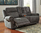 Austere - Gray - DBL Rec Loveseat w/Console