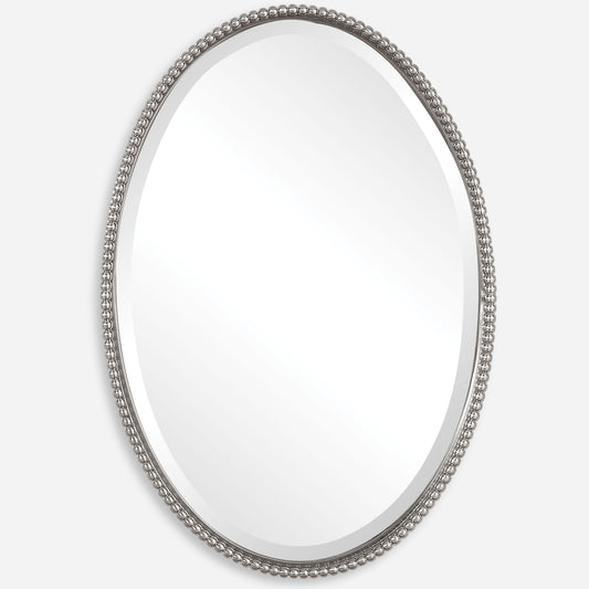 Sherise - Brushed Nickel Oval Mirror