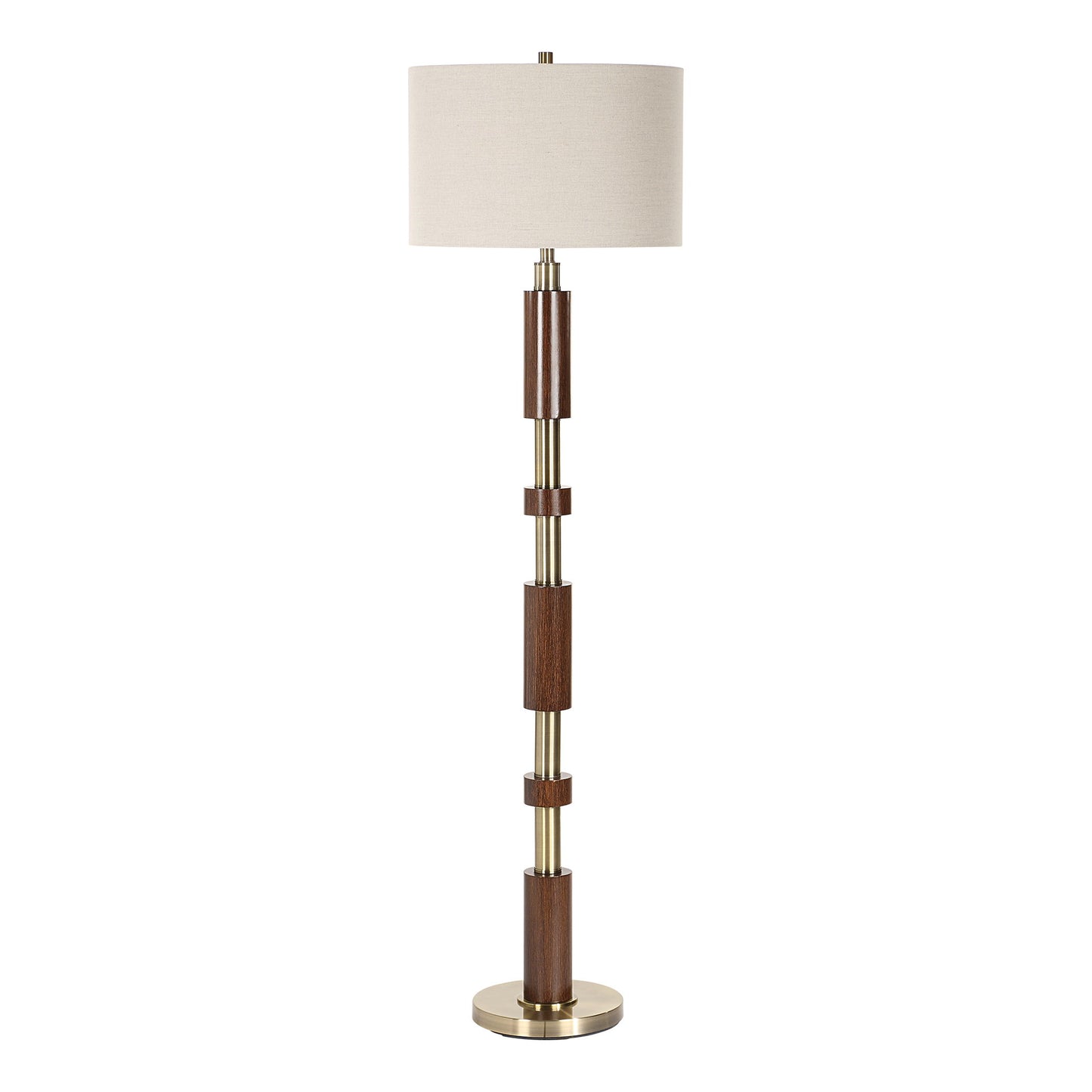 Stacked - Wooden Floor Lamp - Dark Brown