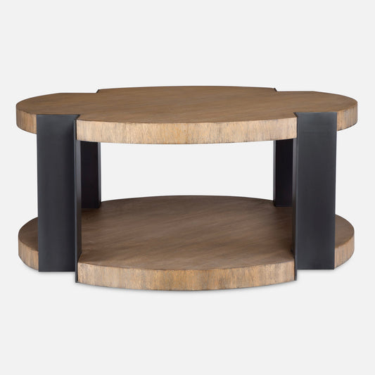 Loana - Industrial Coffee Table - Light Brown