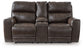 Crossplex - Smoke - Power Recline Loveseat / Console / Adjustable Headrest