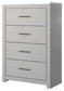 Cottonburg - Light Gray / White - Four Drawer Chest