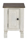 Havalance - White / Gray - Chair Side End Table