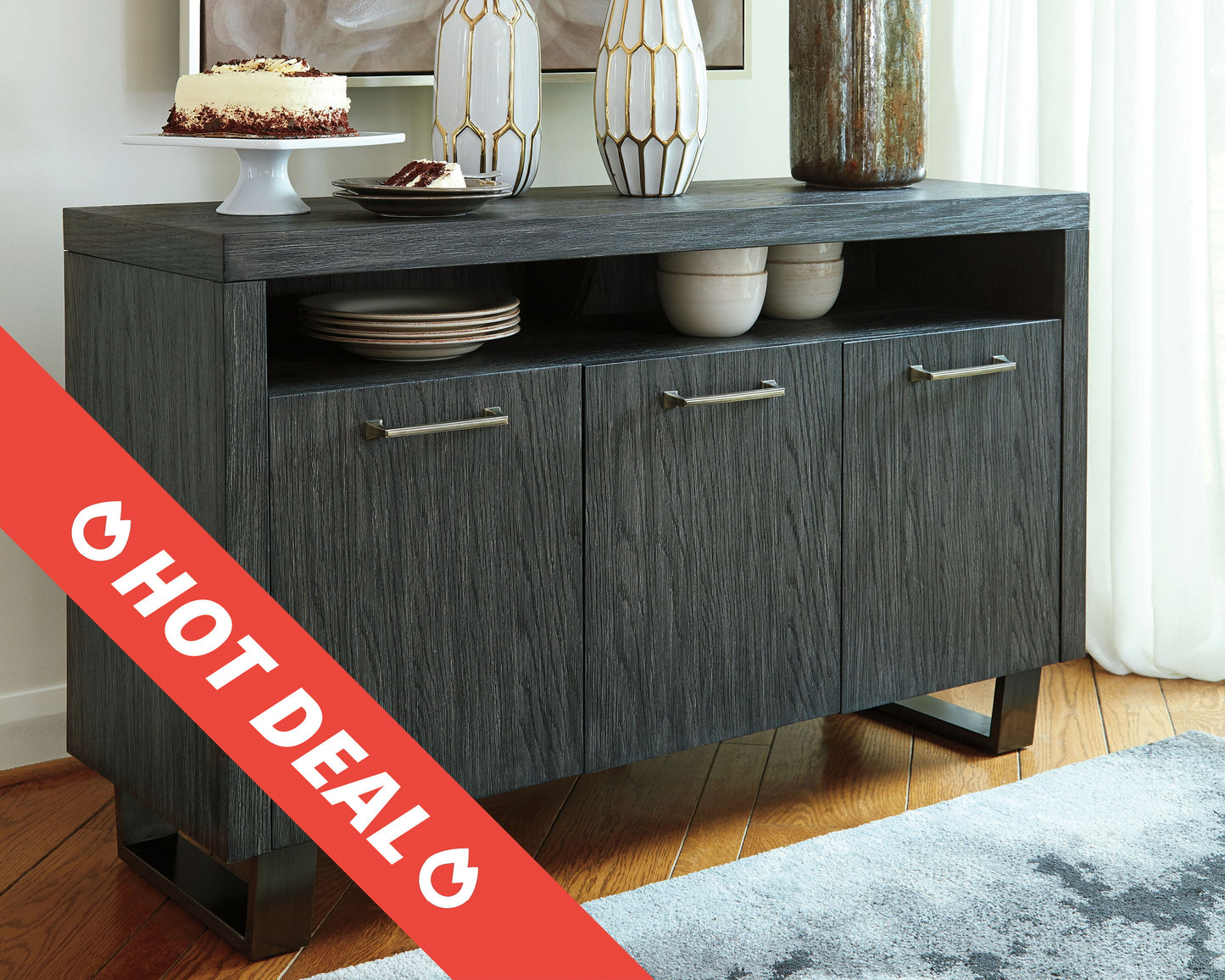 Bellvern - Dark Gray - Dining Room Server