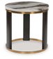 Jazmore - Brown / Brass Finish - Round End Table