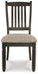 Tyler - Black / Grayish Brown - Dining Uph Side Chair (Set of 2) - Slatback