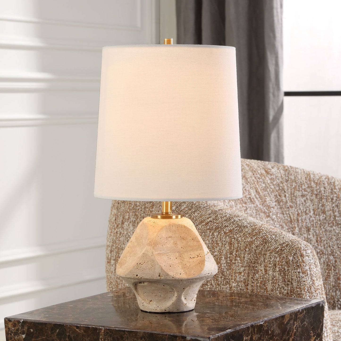 Indent - Travertine Accent Lamp