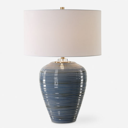 Moher - Glossy Blue Table Lamp