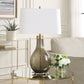 Shyla - Dark Glass Table Lamp - White