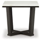 Fostead - White / Espresso - Square End Table