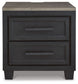Foyland - Black / Brown - Two Drawer Night Stand