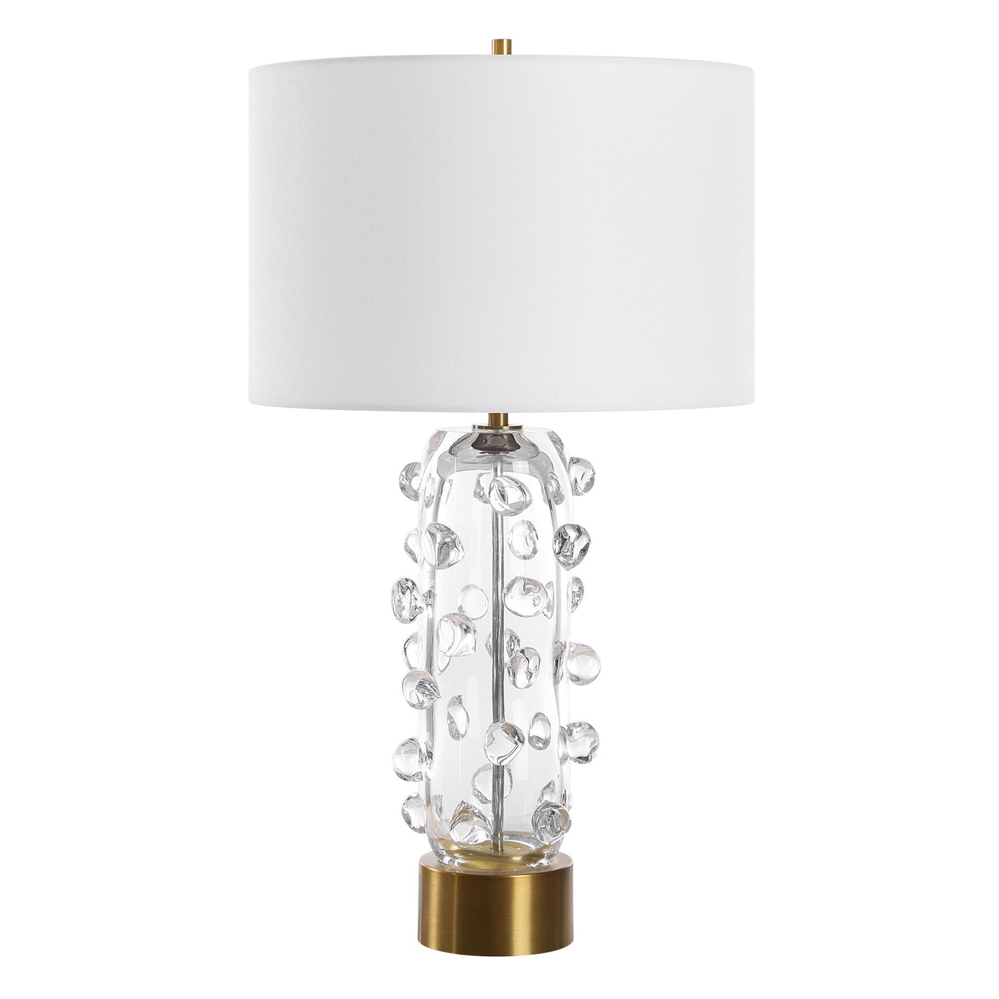 Aura - Clear Glass Table Lamp - White