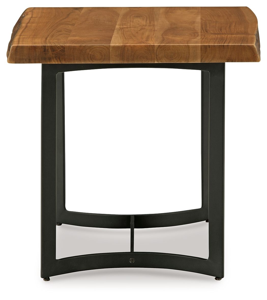 Fortmaine - Brown / Black - Rectangular End Table