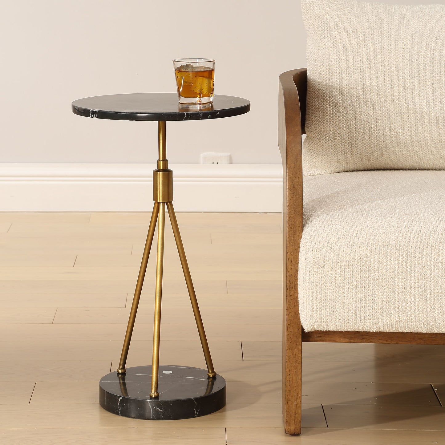 Rosston - Marble Accent Table - Black