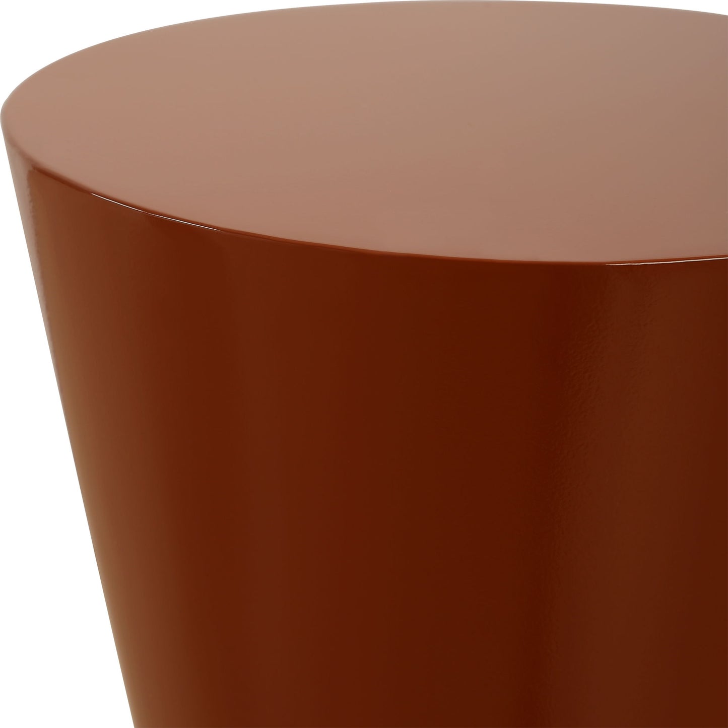 Hepler - Gloss Terracotta Drink Table - Dark Brown