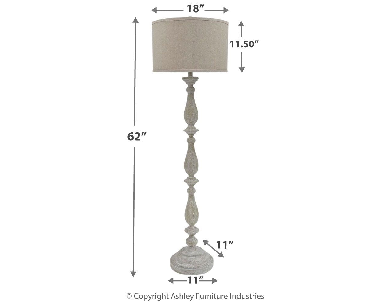 Bernadate - Whitewash - Poly Floor Lamp