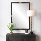 Larkin - Dark Wood & Brass Mirror - Dark Brown