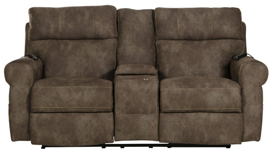 Tranquility - Power Headrest Power Lay Flat Reclining Cons Loveseat With CR3 Heat / Massage / Lumbar - Pewter