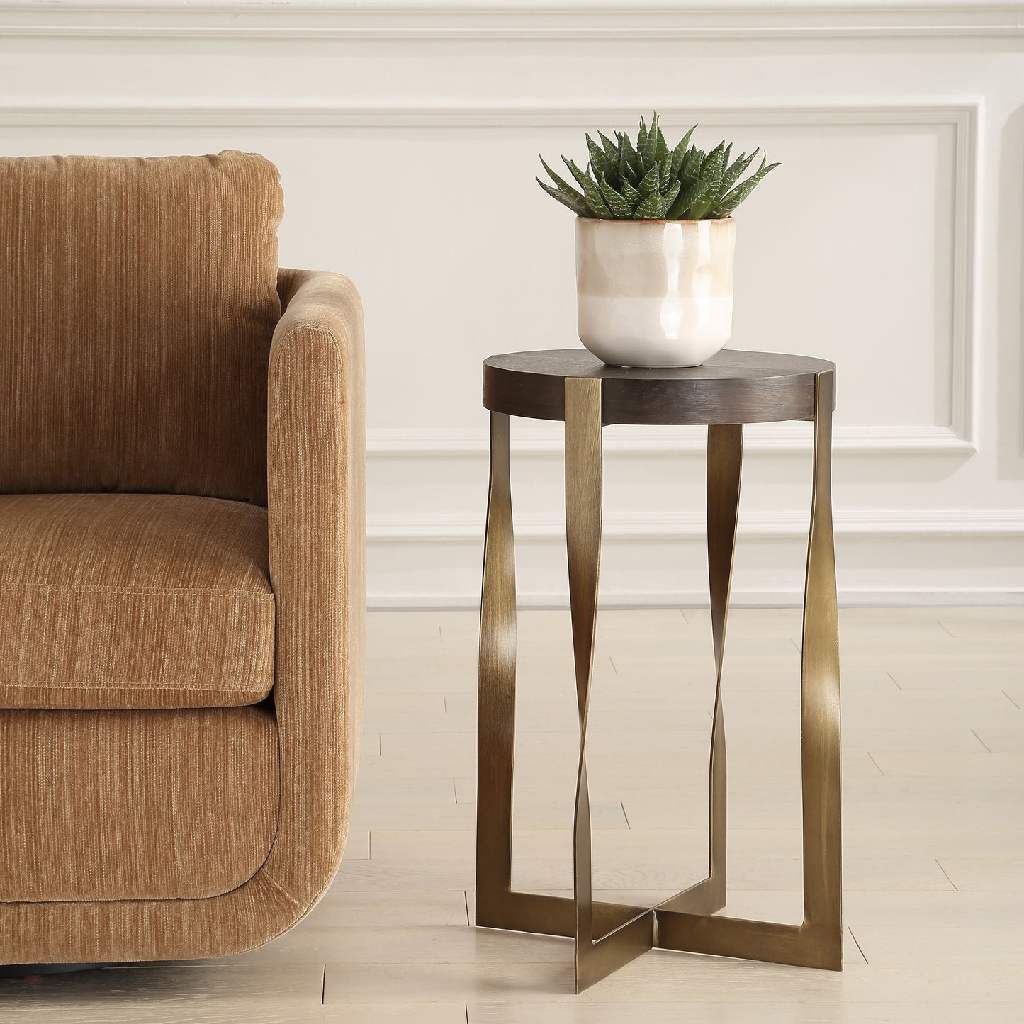 Drew - Brass Accent Table - Bronze