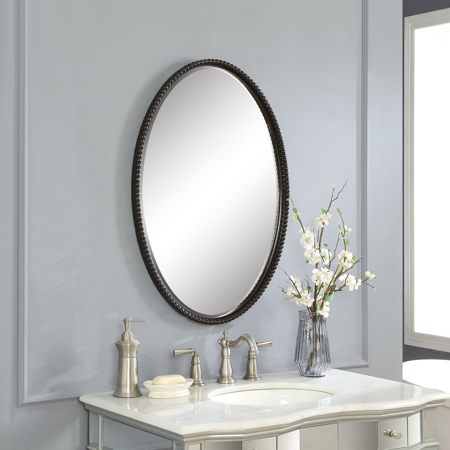 Sherise - Bronze Oval Mirror