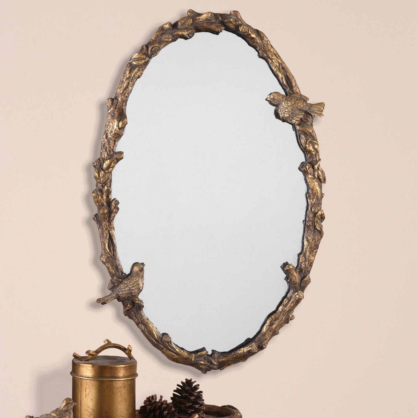 Paza - Oval Vine Gold Mirror