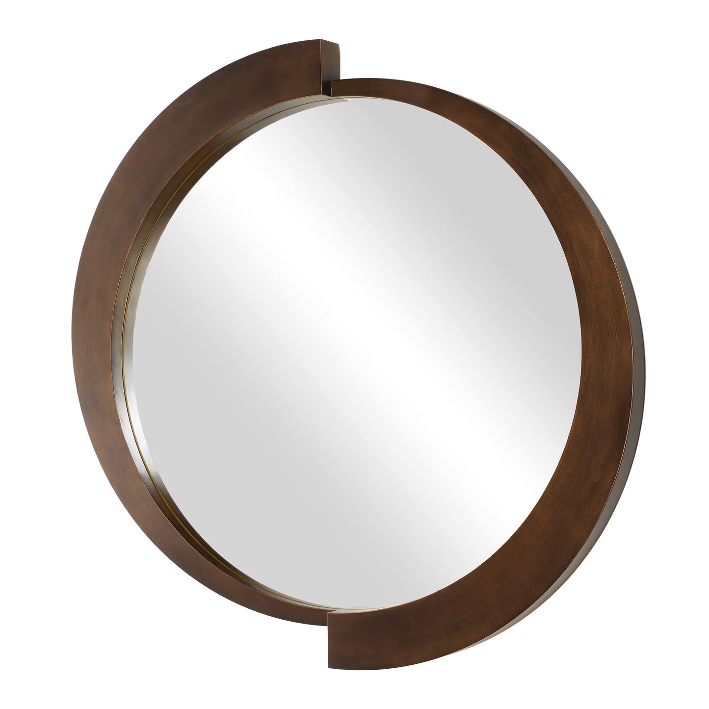 Reverse - Round Mirror - Dark Brown