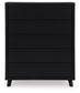 Danziar - Black - Five Drawer Wide Chest