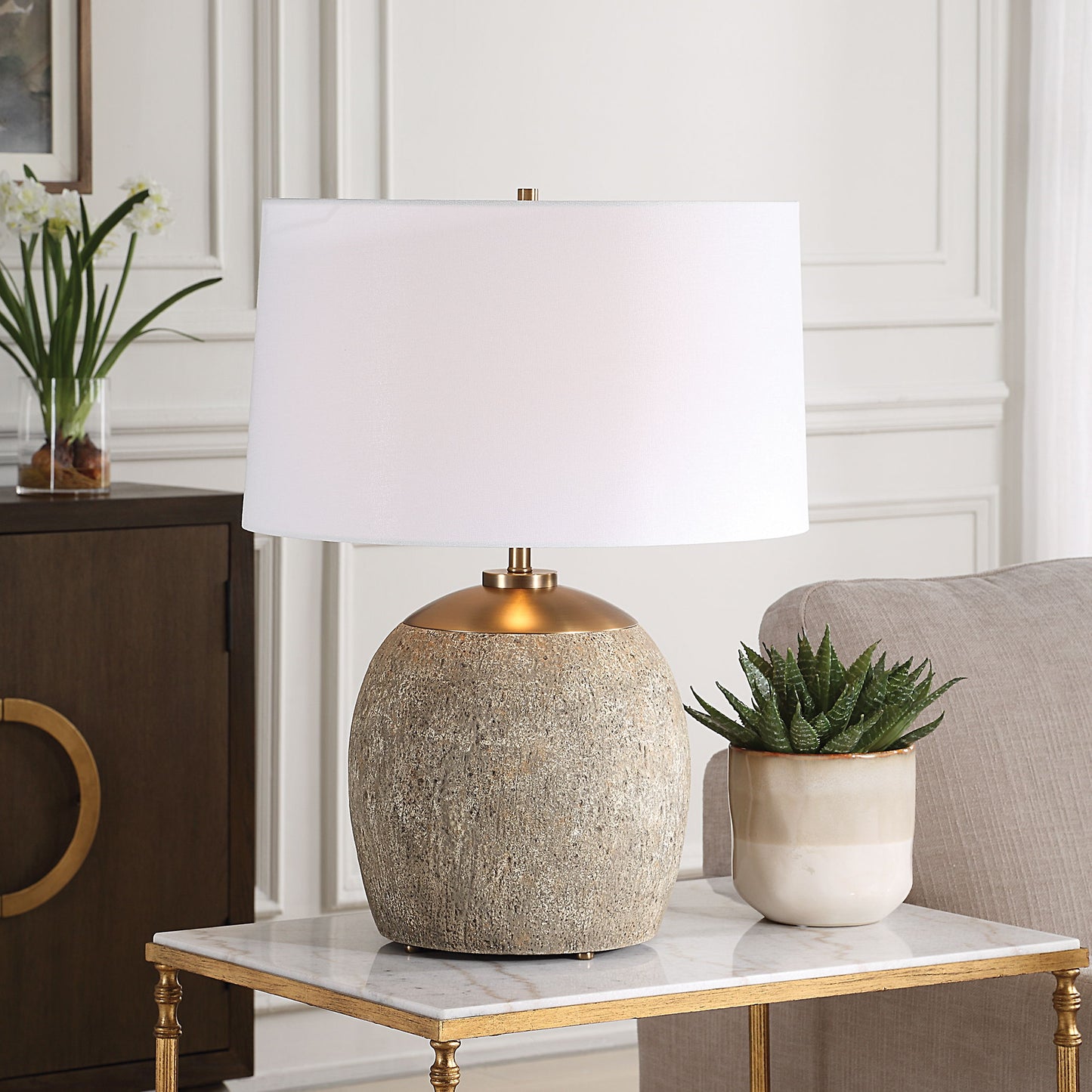 Raylan - Textured Table Lamp - Gray