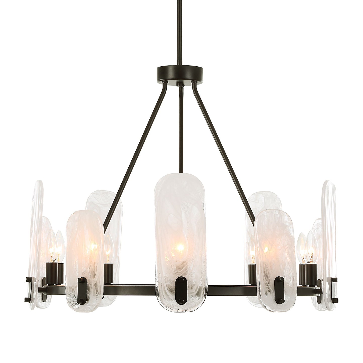 Ellipse - 10 Light Chandelier - Dark Bronze