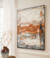 Carmely - Gray / White / Orange - Wall Art