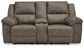 Laresview - Fossil - Dbl Reclining Loveseat with Console