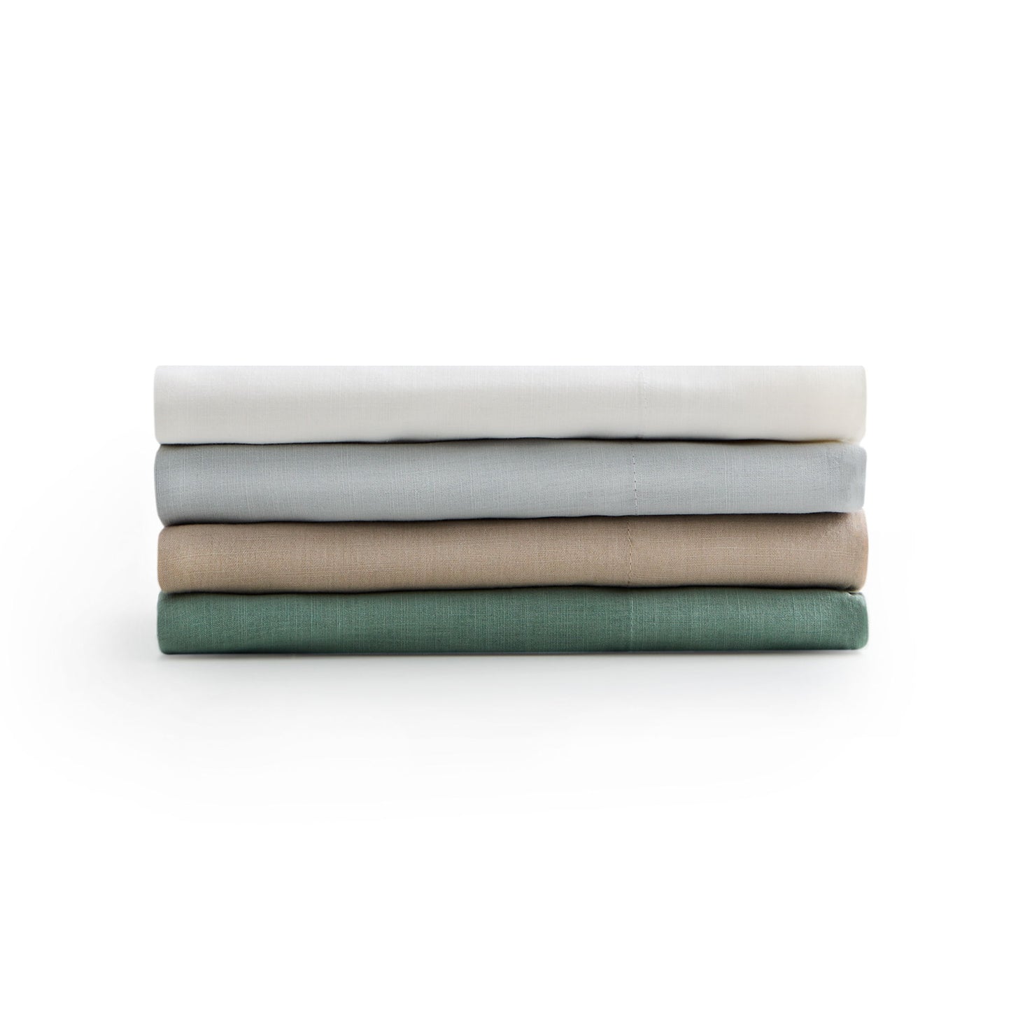 Linen-Weave Cotton Split California King Sheet Set - White