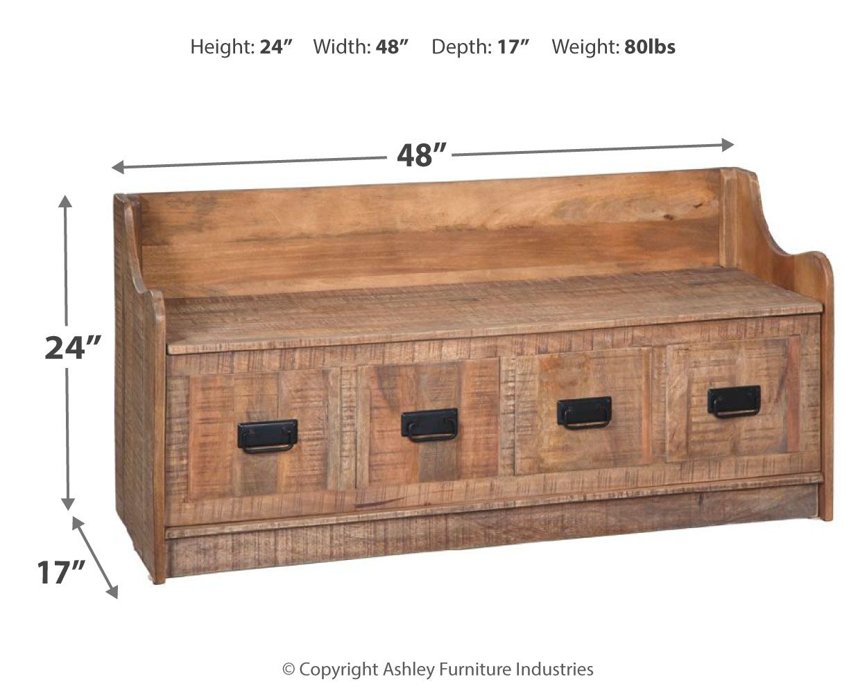 GarretTVille - Brown - Storage Bench