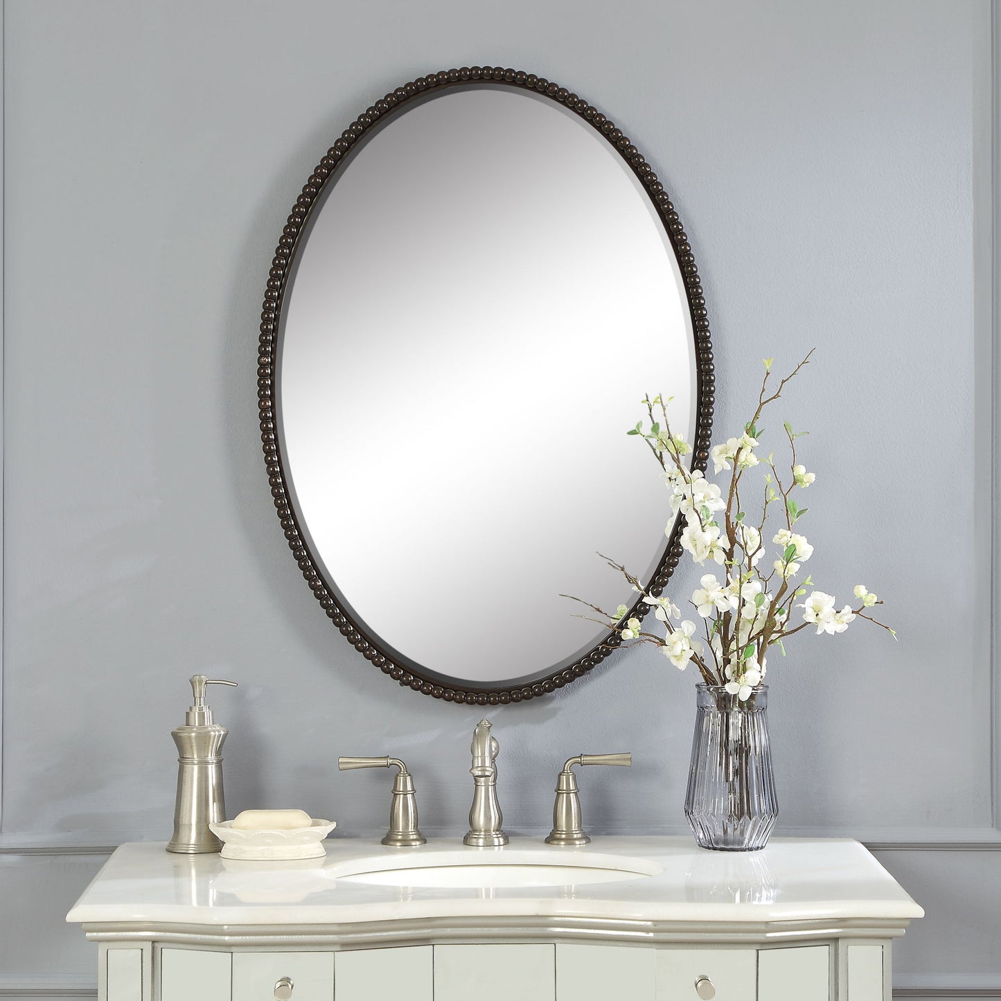 Sherise - Bronze Oval Mirror