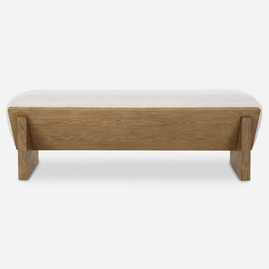 Wedged - Ivory Fabric Bench
